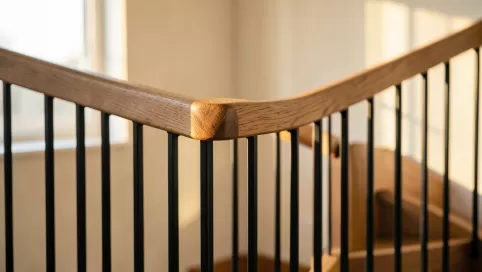 balustrada metal drewno