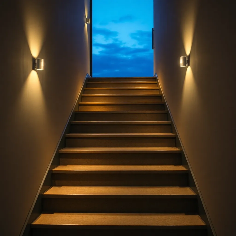 Na jakiej wysokości oświetlenie schodów