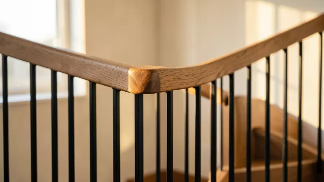 balustrada metal drewno