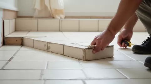 Układanie płytek na schodach